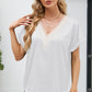 V-Neck Short Sleeve Blouse