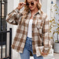 Mandy Pocketed Plaid Collared Neck Long Sleeve Shirt