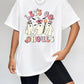 Round Neck Short Sleeve LET'S GO GHOULS Graphic T-Shirt