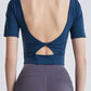 Cutout Backless Round Neck Active T-Shirt