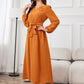 Tie Waist Puff Sleeve Maxi Dress