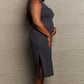 Sew In Love Full Size For The Night Fitted Sleeveless Midi Dress in Black