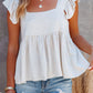 Full Size Ruffled Square Neck Cap Sleeve Blouse