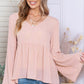 V-Neck Flare Sleeve Blouse