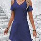 Eyelet V-Neck Cold-Shoulder Dress