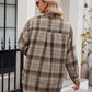 Mandy Pocketed Plaid Collared Neck Long Sleeve Shirt