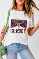 Graphic Round Neck Short Sleeve T-Shirt White