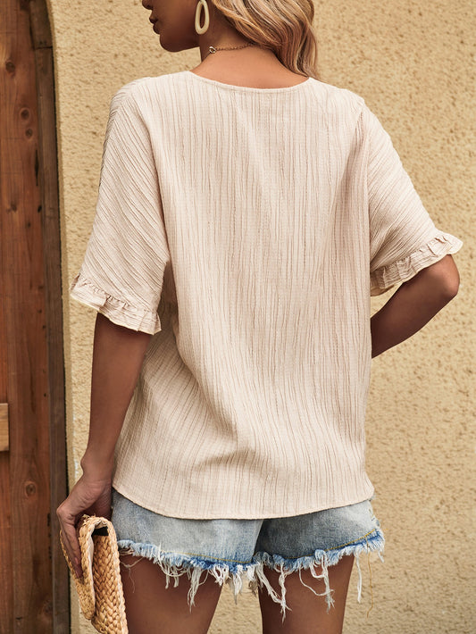 Honey V-Neck Half Sleeve Blouse