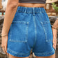 High Waist Denim Shorts with Pockets