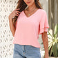 V-Neck Layered Half Sleeve Blouse