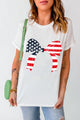Bow Round Neck Short Sleeve T-Shirt White