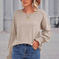 Round Neck Flounce Sleeve Blouse