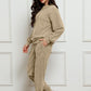 Corduroy Round Neck Sweatshirt and Sweatpants Set