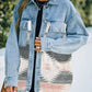 Collared Neck Dropped Shoulder Denim Jacket