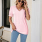 Eyelet Flounce Sleeve Scalloped V-Neck Top