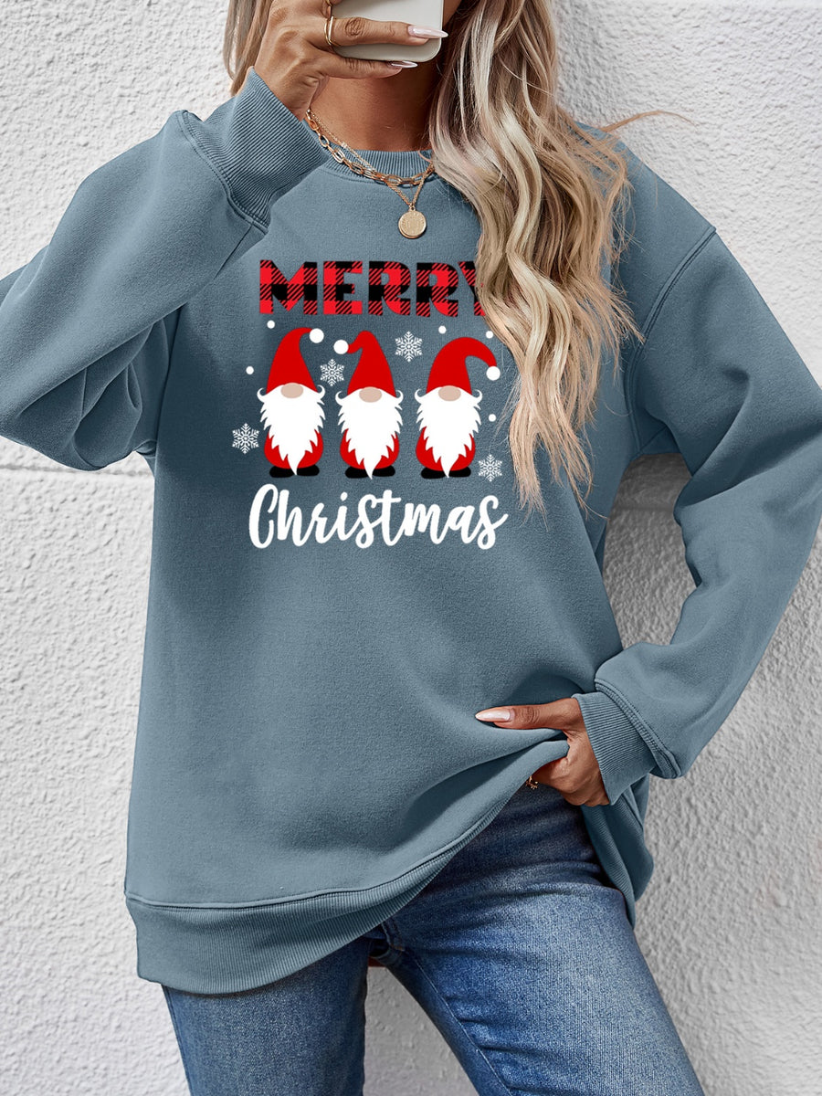 MERRY CHRISTMAS Long Sleeve Sweatshirt French Blue