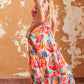 Printed Tie Shoulder Smocked Tiered Maxi Dress