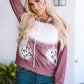 Leopard Long Sleeve Drawstring Hoodie