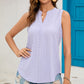 Eyelet Notched Sleeveless Top