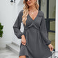 Frill Trim V-Neck Long Sleeve Dress