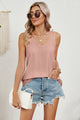 Eyelet V-Neck Double Spaghetti Straps Cami Dusty Pink