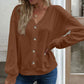 V-Neck Dropped Shoulder Blouse