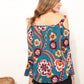 Sew In Love Full Size Floral Cold Shoulder Blouse