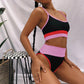 Color Block Spaghetti Strap Two-Piece Swim Set