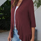 Open Front Three-Quarter Sleeve Cardigan