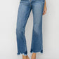 RISEN High Waist Raw Hem Flare Jeans