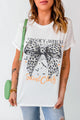 Graphic Round Neck Short Sleeve T-Shirt White
