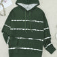 Drawstring Striped Dropped Shoulder Hoodie