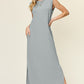 Double Take Full Size Texture Mock Neck Sleeveless Maxi Dress