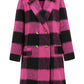 Plaid Double-Breasted Long Sleeve Coat