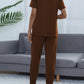 Round Neck Top and Pants Lounge Set