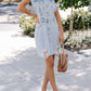 Distressed Half Button Sleeveless Denim Dress