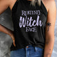 Round Neck RESTING WITCH FACE Graphic Tank Top