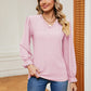 V-Neck Flounce Sleeve Blouse