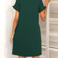 Round Neck Flounce Sleeve Dress with Pockets