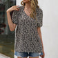 Ivy Lane Floral Notched Short Sleeve Blouse