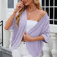 Eyelet Open Front Half Sleeve Cardigan