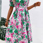 Floral Frill Trim Square Neck Dress