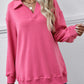 Collared Neck Dropped Shoulder Sweatshirt