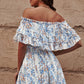 Floral Off-Shoulder Ruffle Hem Dress