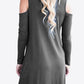 Cold-Shoulder Long Sleeve Round Neck Dress