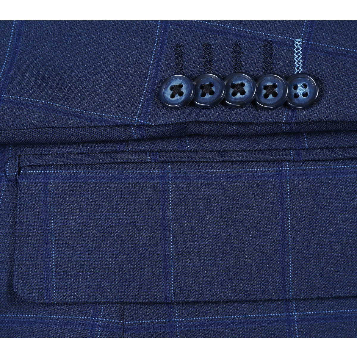 82-52-412EL Dark Blue Windowpane Check Suit