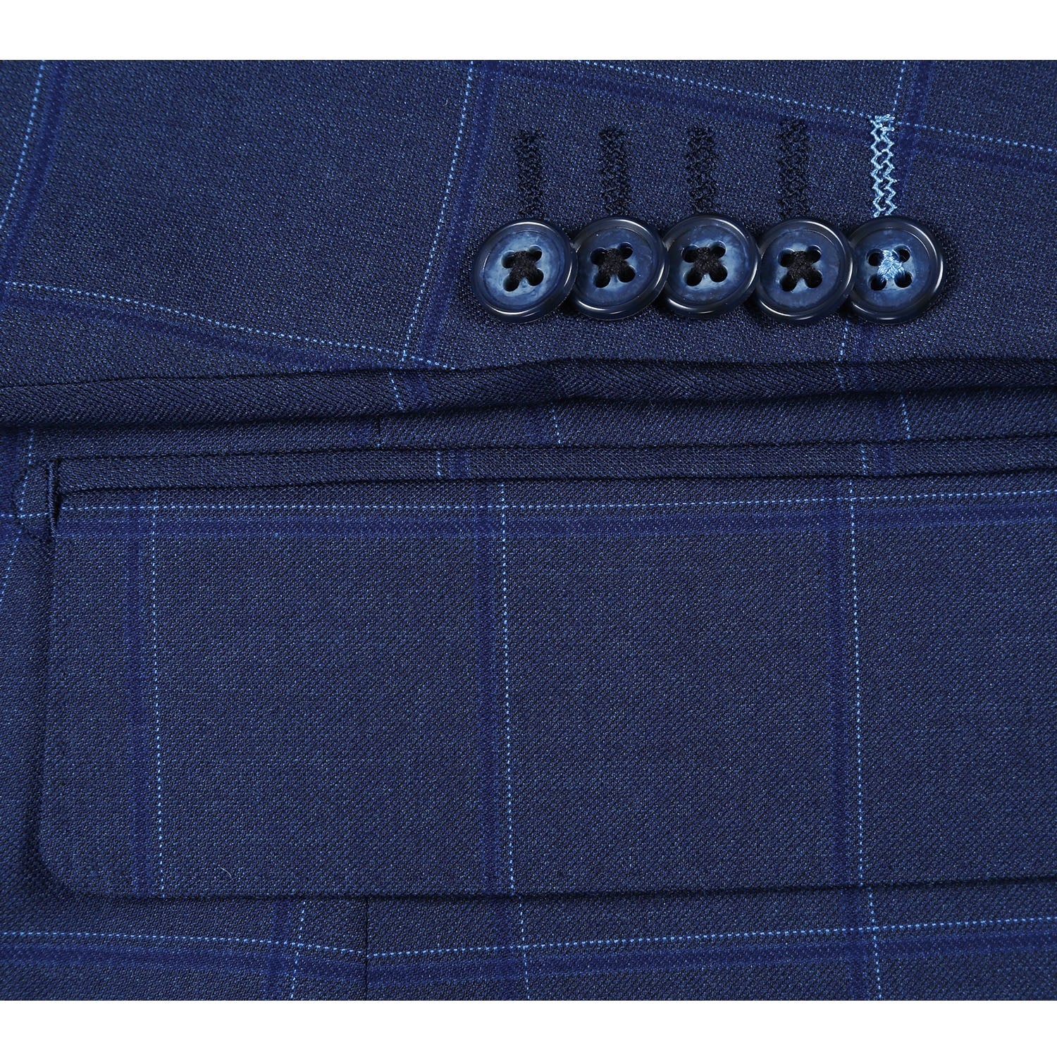 82-52-412EL Dark Blue Windowpane Check Suit