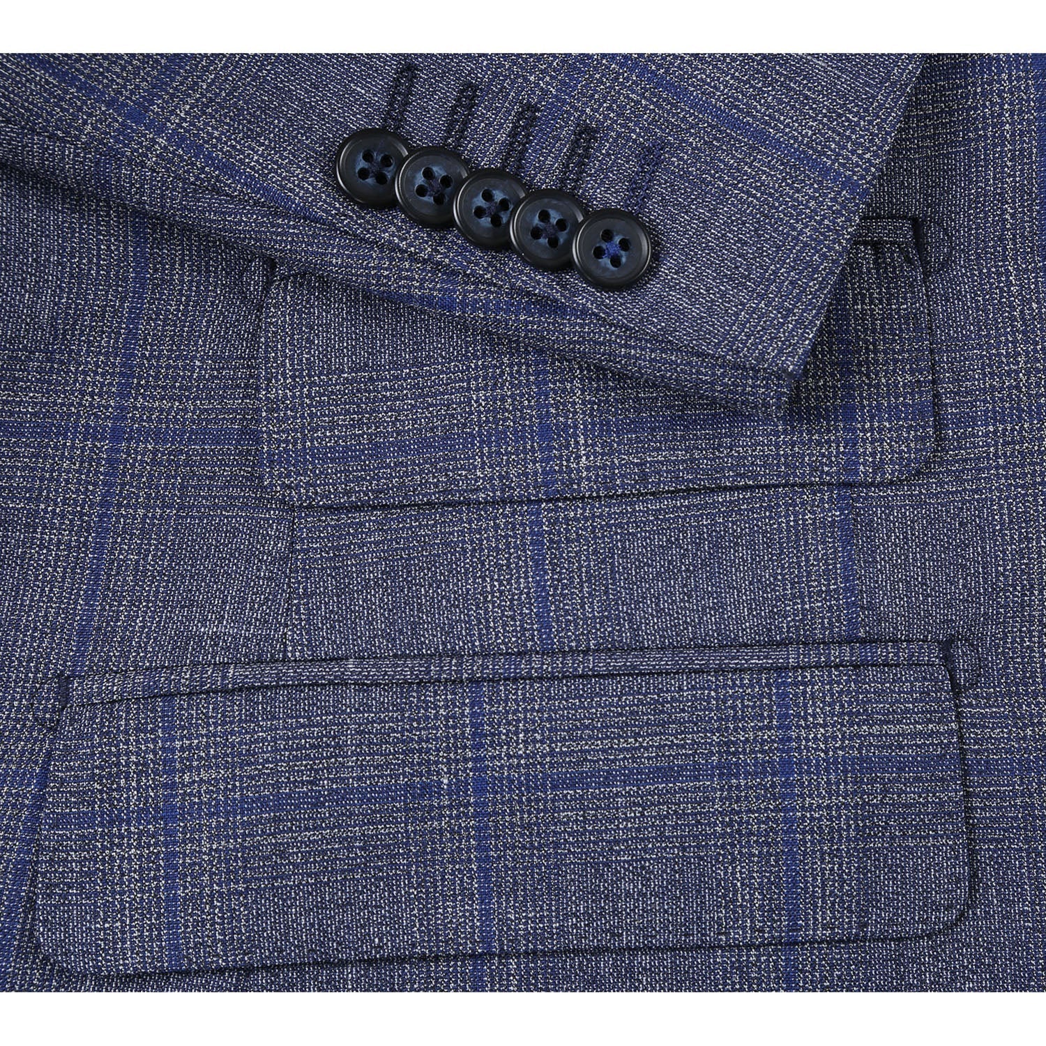 EL72-52-400 Gray with Blue Windowpane Wool Suit