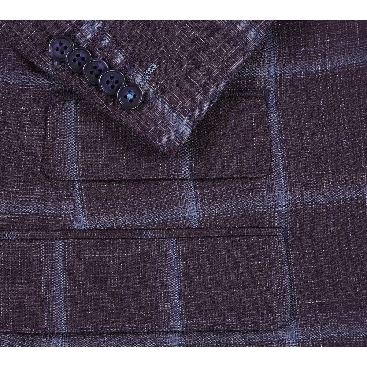 EL72-62-900 Purple Window Pane Check Wool Suit
