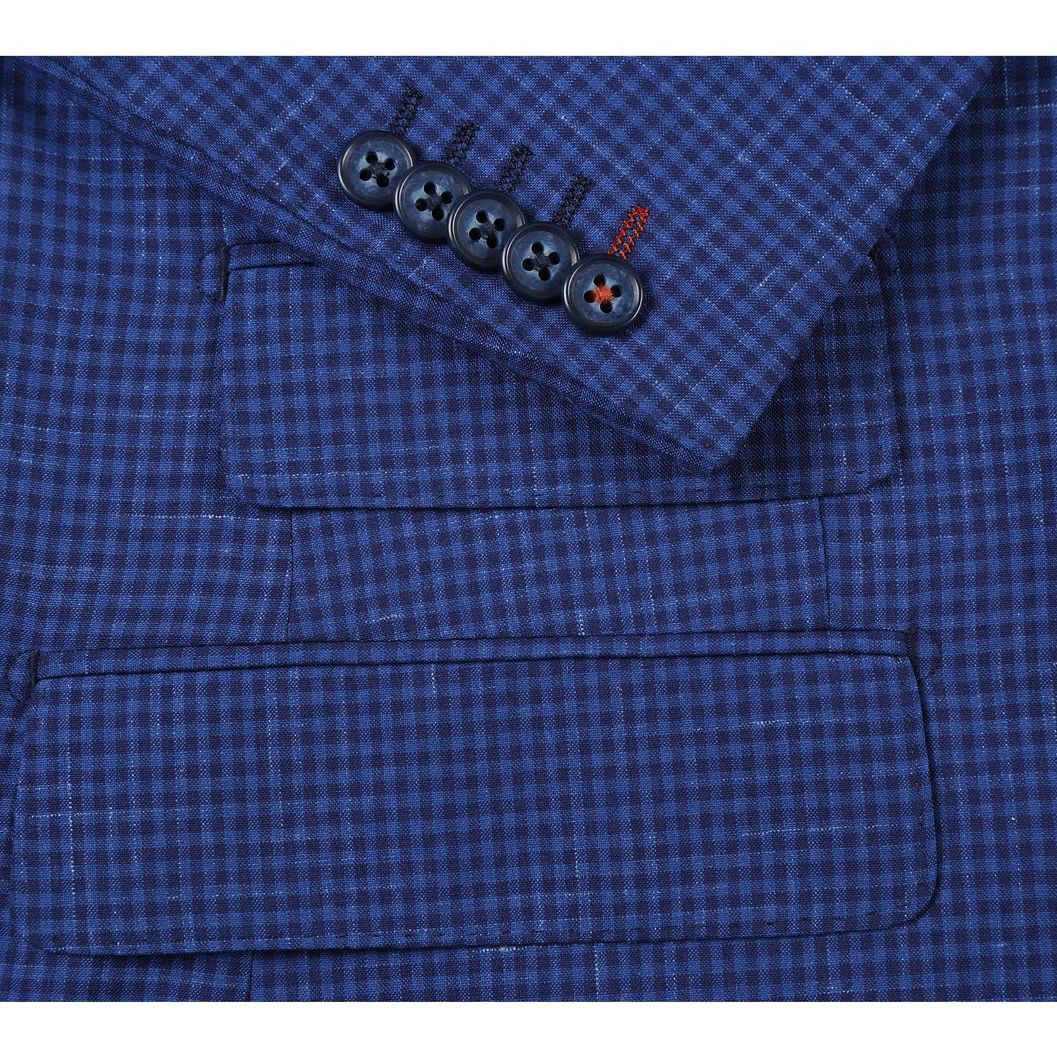 EL72-15-405 Blue Mini-Check Wool Suit